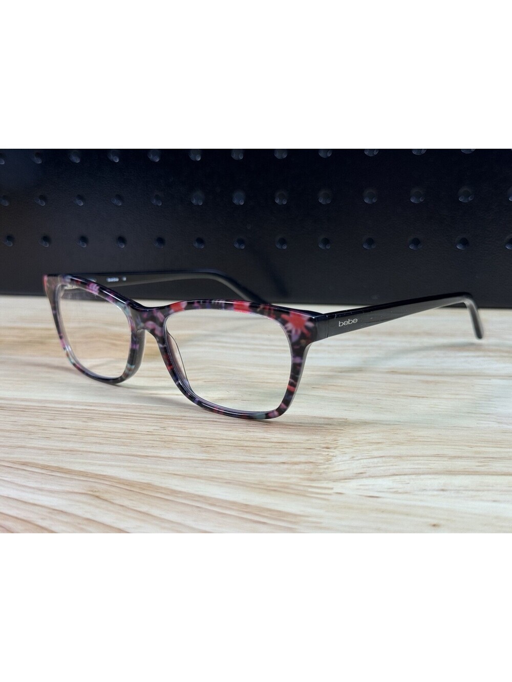 Bebe Eyeglasses Womens Jet Floral Rosy BB5118 Full Rim Frames 55[]17-140